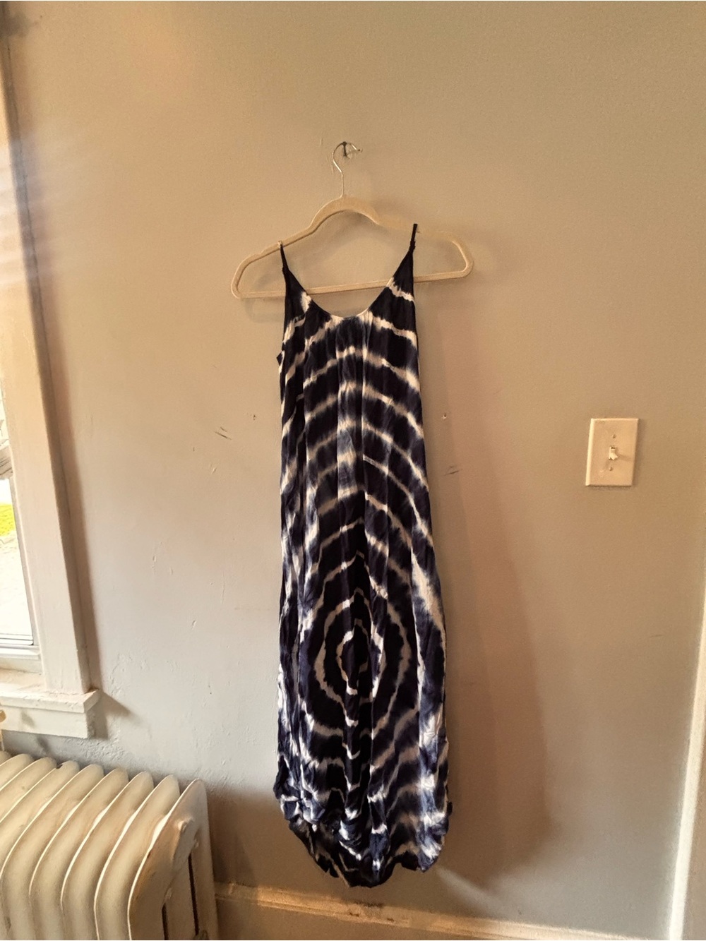 Spiral Tie-Dye Raviva Maxi Dress - Navy/White